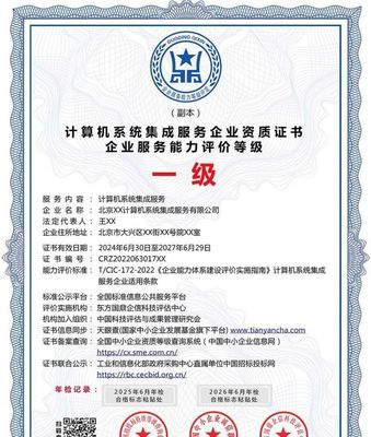 计算机系统集成服务企业资质证书 投标加分的利器，ESCE认证多网可查